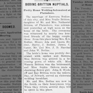 Marriage of Bodine / Britton